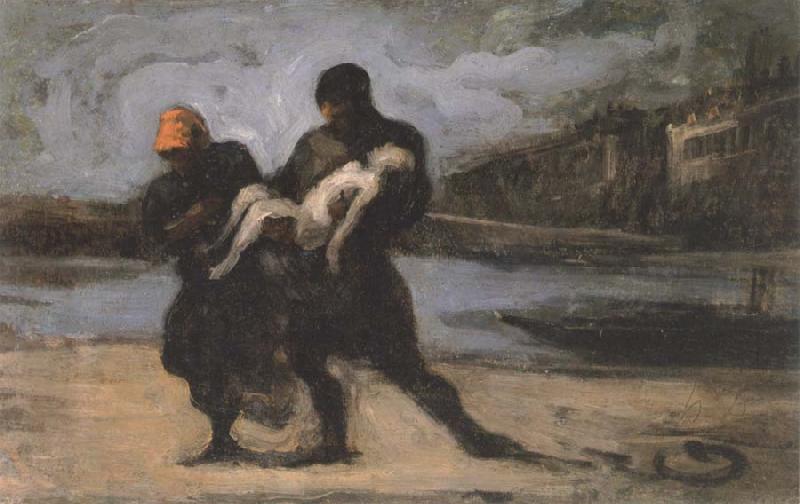 Honore Daumier the rescue France oil painting art